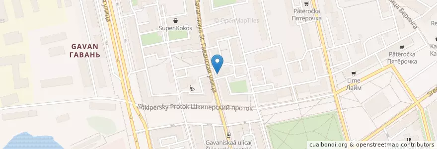 Mapa de ubicacion de Мука en Russie, District Fédéral Du Nord-Ouest, Oblast De Léningrad, Saint-Pétersbourg, Василеостровский Район, Округ Гавань.