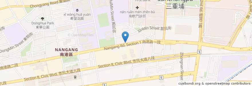 Mapa de ubicacion de 歡樂牛排 en Taiwán, Nuevo Taipéi, Taipéi, 南港區.
