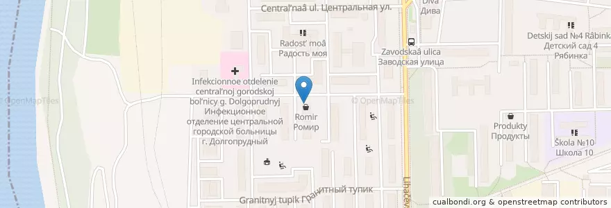Mapa de ubicacion de Калужская акватория en Rusland, Centraal Federaal District, Oblast Moskou, Городской Округ Долгопрудный.