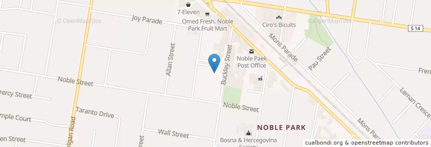Mapa de ubicacion de Noble Manor Aged Care en Avustralya, Victoria, City Of Greater Dandenong.