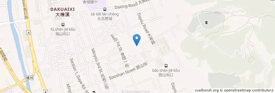 Mapa de ubicacion de 大檜溪公園地下停車場 en تايوان, تاو يوان, 桃園區.