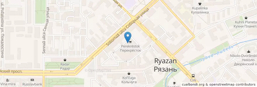 Mapa de ubicacion de Банк Авангард en Russland, Föderationskreis Zentralrussland, Oblast Rjasan, Городской Округ Рязань.