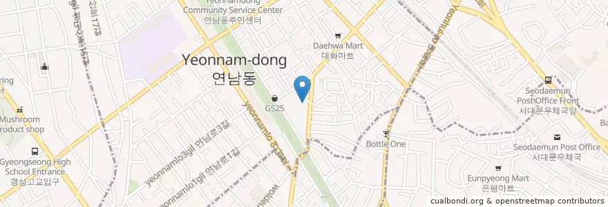 Mapa de ubicacion de 리틀타이완 en Südkorea, Seoul, 마포구, 연남동.