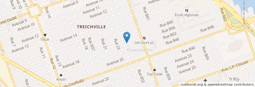 Mapa de ubicacion de Chez Coco en コートジボワール, アビジャン, Treichville.