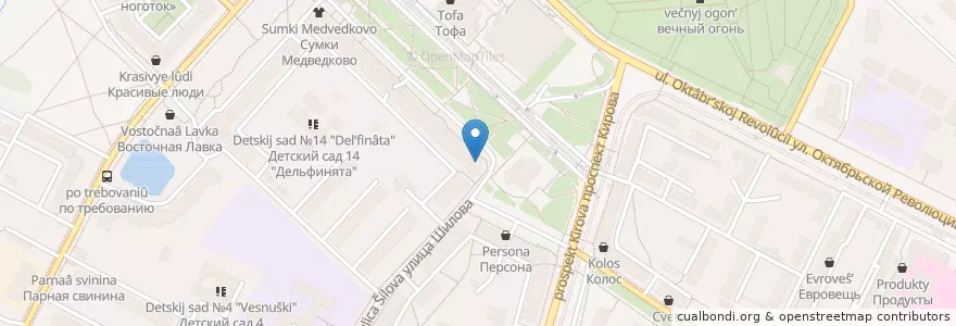 Mapa de ubicacion de Додо Пицца en روسيا, Центральный Федеральный Округ, محافظة موسكو, Коломенский Городской Округ.