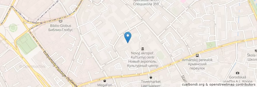 Mapa de ubicacion de Столовая en Russland, Föderationskreis Zentralrussland, Moskau, Zentraler Verwaltungsbezirk, Rajon Basmanny.
