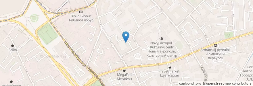 Mapa de ubicacion de Garage Lounge en 러시아, Центральный Федеральный Округ, Москва, Центральный Административный Округ, Басманный Район.