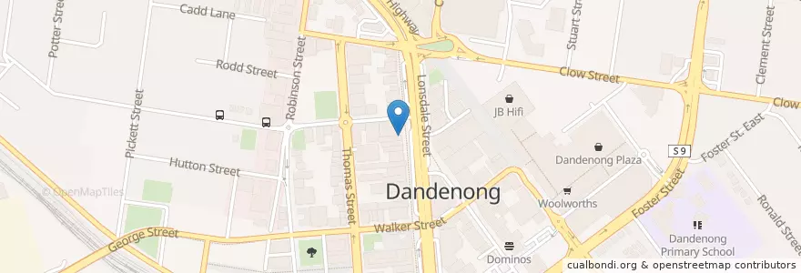 Mapa de ubicacion de Fresh Noodle en オーストラリア, ビクトリア, City Of Greater Dandenong.