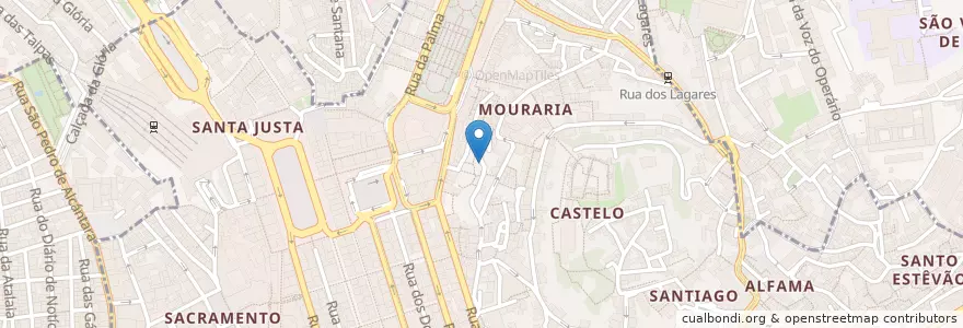 Mapa de ubicacion de Aziz en پرتغال, Área Metropolitana De Lisboa, Lisboa, Grande Lisboa, لیسبون, Santa Maria Maior.