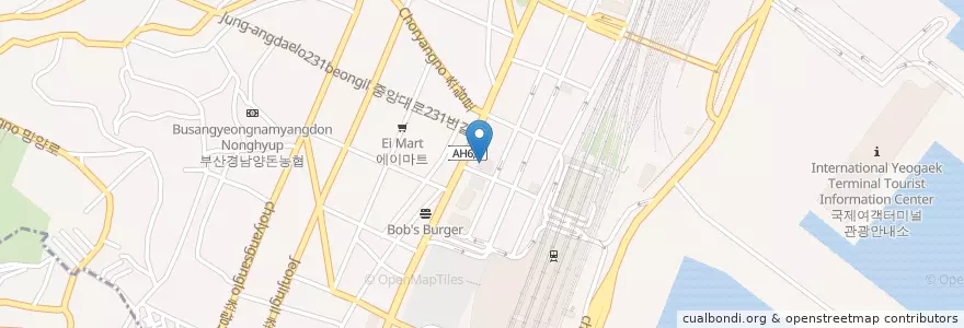 Mapa de ubicacion de McDonald's en 대한민국, 부산, 동구, 초량동.