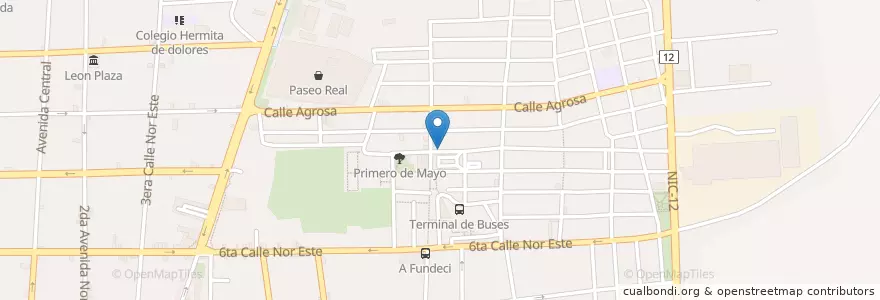 Mapa de ubicacion de Comedor Tia Candida en Nicaragua, Leon, Leon (Municipality).