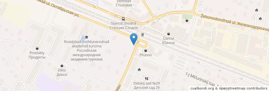 Mapa de ubicacion de Суши Wok en Rusia, Distrito Federal Central, Óblast De Moscú, Городской Округ Химки.