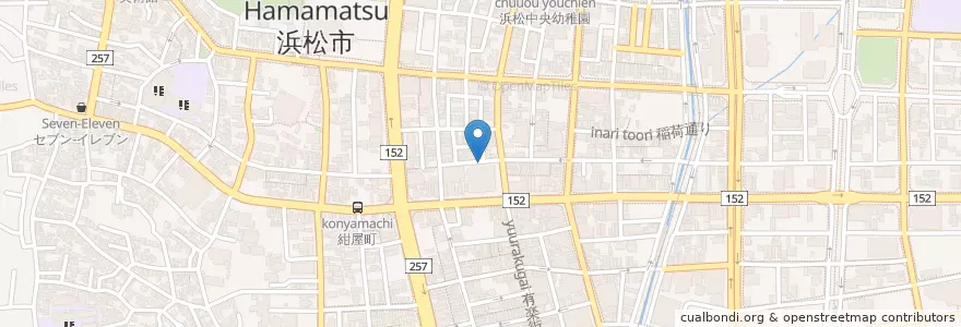 Mapa de ubicacion de 丸八パーキング田町第５ en Jepun, 静岡県, 浜松市, 中区.