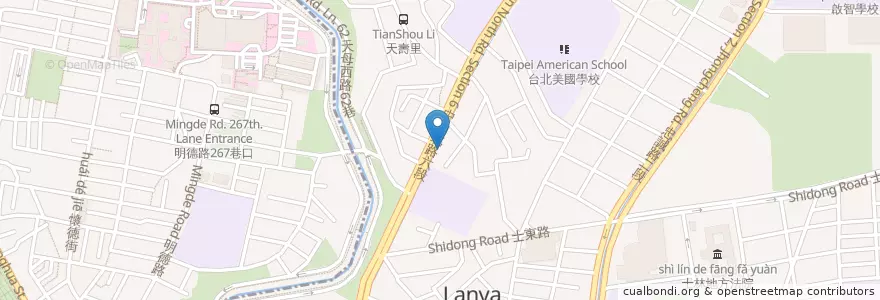 Mapa de ubicacion de cafe no.6 en Taiwan, Nuova Taipei, Taipei, 士林區.