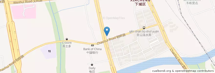 Mapa de ubicacion de Zheshang Bank en Китай, Чжэцзян, Ханчжоу, 下城区, 文晖街道.