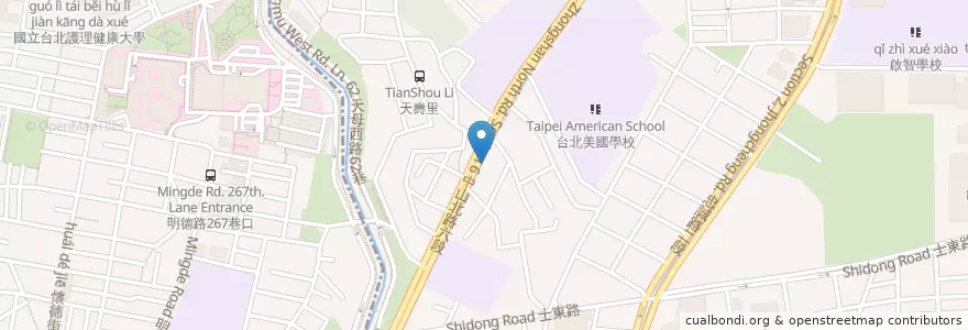 Mapa de ubicacion de 茉莉小吃店 en 타이완, 신베이 시, 타이베이시, 스린 구.
