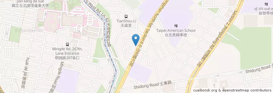 Mapa de ubicacion de 粵式豬肚煲鍋 en Taiwan, Neu-Taipeh, Taipeh, Beitou, Shilin.