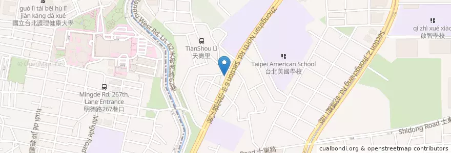 Mapa de ubicacion de kidchen club en 타이완, 신베이 시, 타이베이시, 베이터우 구, 스린 구.