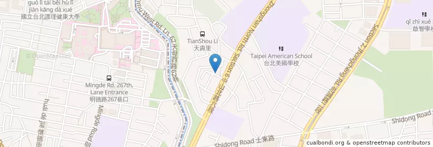 Mapa de ubicacion de 璞石咖啡 en 타이완, 신베이 시, 타이베이시, 베이터우 구, 스린 구.