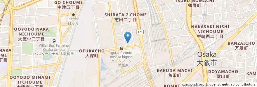 Mapa de ubicacion de 喫茶 Ai en Giappone, Prefettura Di Osaka, 大阪市, 北区.