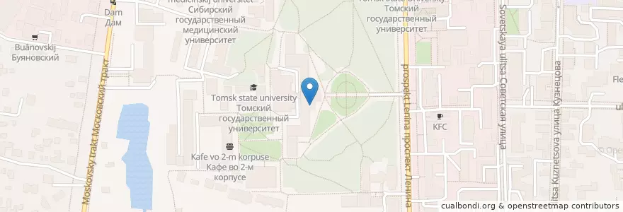 Mapa de ubicacion de Столовая НИ ТГУ en Russie, District Fédéral Sibérien, Oblast De Tomsk, Томский Район, Городской Округ Томск.