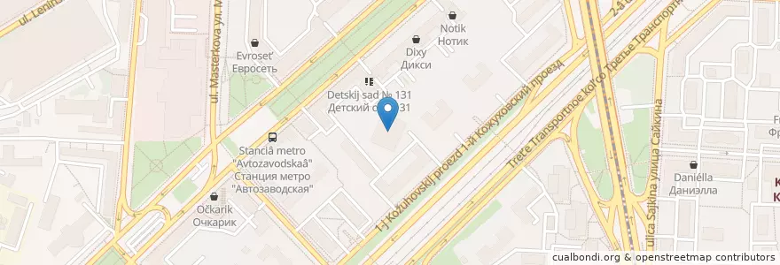 Mapa de ubicacion de Уралсиб en Rússia, Distrito Federal Central, Москва, Южный Административный Округ, Даниловский Район.