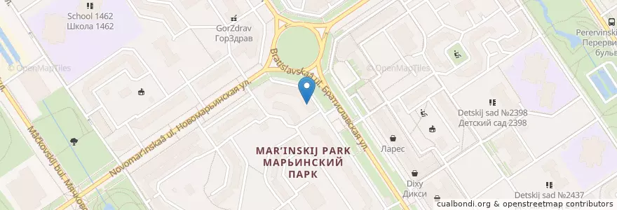 Mapa de ubicacion de Сбербанк en Rusia, Distrito Federal Central, Москва, Юго-Восточный Административный Округ, Район Марьино.