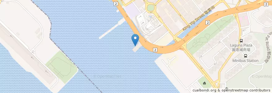 Mapa de ubicacion de 觀塘渡輪碼頭 Kwun Tong Ferry Pier en China, Provincia De Cantón, Hong Kong, Kowloon, Nuevos Territorios, 觀塘區 Kwun Tong District.