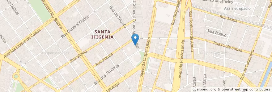 Mapa de ubicacion de ETEC Santa Ifigênia en 巴西, 东南部, 圣保罗, Região Geográfica Intermediária De São Paulo, Região Metropolitana De São Paulo, Região Imediata De São Paulo, 聖保羅.