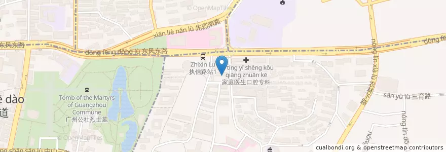 Mapa de ubicacion de 杏林阁职工饭堂 en چین, گوانگ‌دونگ, 广州市, 越秀区, 农林街道.