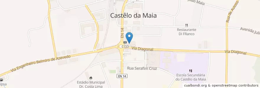 Mapa de ubicacion de Centro de estudo en Portugal, Norte, Área Metropolitana Do Porto, Porto, Maia, Castêlo Da Maia.