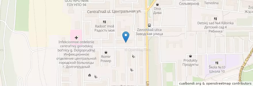 Mapa de ubicacion de Профистом en Rússia, Distrito Federal Central, Oblast De Moscou, Городской Округ Долгопрудный.
