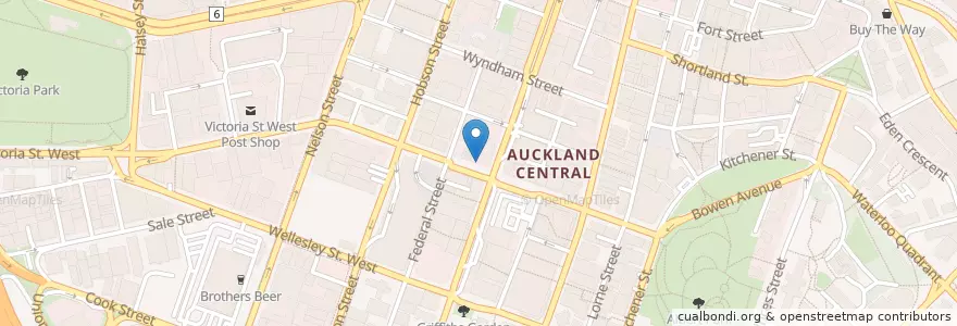 Mapa de ubicacion de Mexican Café en ニュージーランド, オークランド, Waitematā.