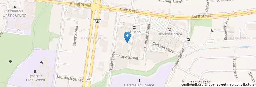 Mapa de ubicacion de Jimmy's Place en 오스트레일리아, New South Wales, Australian Capital Territory, District Of Canberra Central.