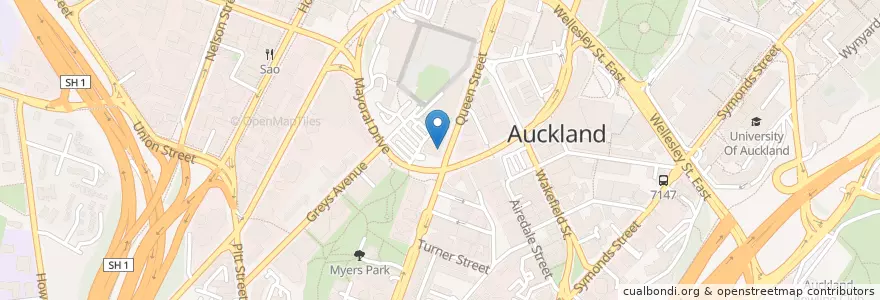 Mapa de ubicacion de The Classic Comedy Club en New Zealand, Auckland, Waitematā.
