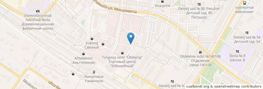 Mapa de ubicacion de Милана en Rusland, Centraal Federaal District, Oblast Moskou, Раменский Городской Округ.