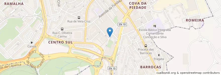 Mapa de ubicacion de Cafeteria Alcobaça en Portugal, Metropolregion Lissabon, Setúbal, Halbinsel Von Setúbal, Almada.