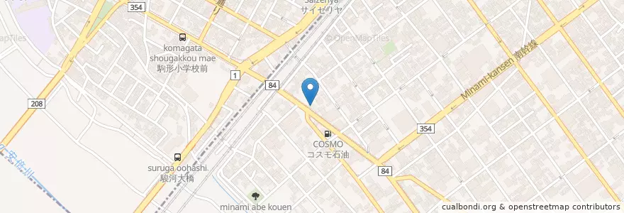 Mapa de ubicacion de 瀬戸うどん en Japan, Präfektur Shizuoka, 静岡市, 葵区, 駿河区.