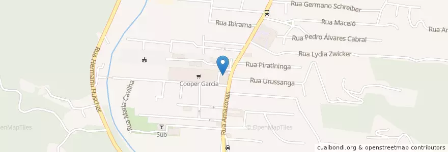 Mapa de ubicacion de Subway en Brasil, Región Sur, Santa Catarina, Região Geográfica Intermediária De Blumenau, Microrregião De Blumenau, Blumenau.