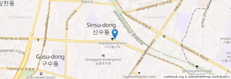 Mapa de ubicacion de 122. 신성기사식당 앞 en Corea Del Sur, Seúl, 마포구.