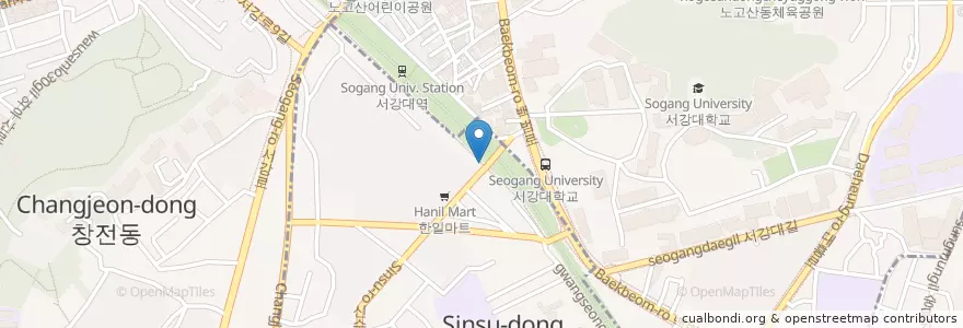 Mapa de ubicacion de 124. 서강대 정문 건너편 en Zuid-Korea, Seoel, 마포구.