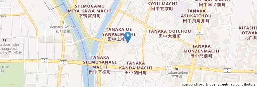 Mapa de ubicacion de 鳥貴族 en Japão, 京都府, Quioto, 左京区.