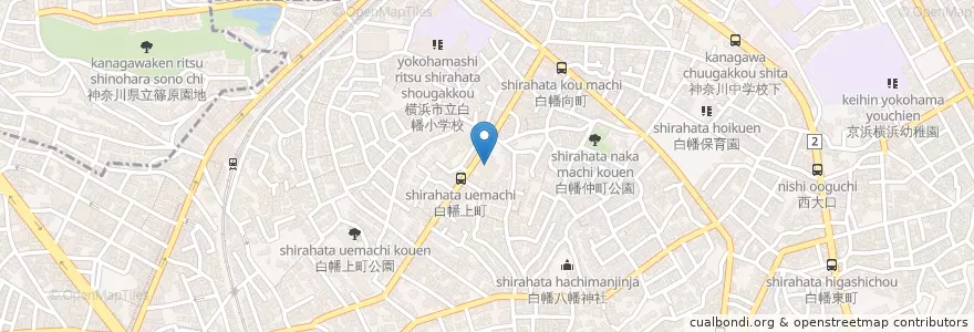 Mapa de ubicacion de 横浜市白幡地区センター en Japonya, 神奈川県, 横浜市, 神奈川区.