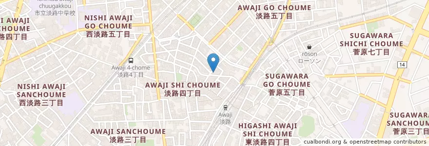 Mapa de ubicacion de 昭和湯 en ژاپن, 大阪府, 大阪市, 東淀川区.