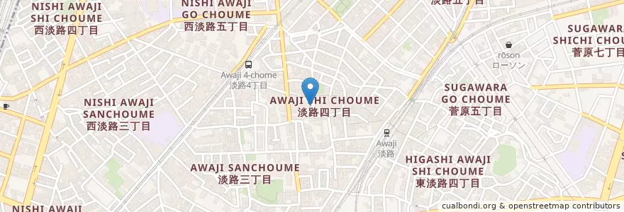 Mapa de ubicacion de 二代目 ぼんた en 日本, 大阪府, 大阪市, 東淀川区.