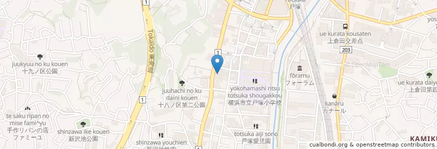 Mapa de ubicacion de 戸塚共立 メディカルサテイト 健診センター en Japan, Präfektur Kanagawa, Yokohama, 戸塚区.