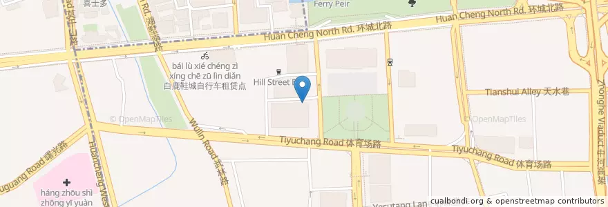Mapa de ubicacion de 必胜客 en China, Zhejiang, Hangzhou, 下城区.