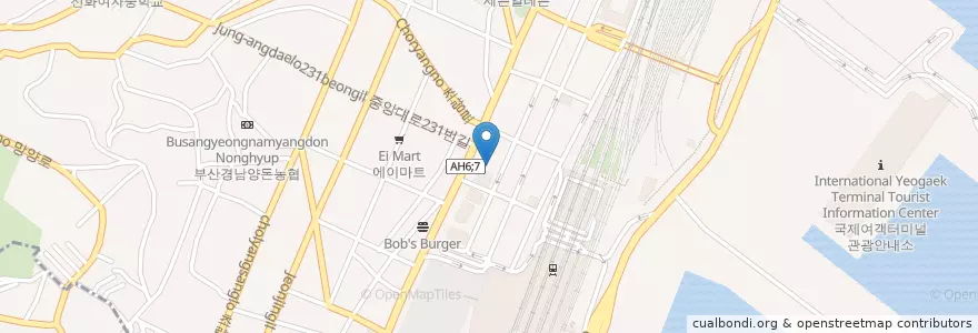 Mapa de ubicacion de 쏘카 부산역(KTX)옆 지점 en 대한민국, 부산, 동구, 초량동.