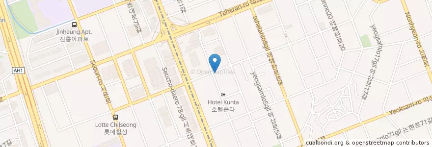 Mapa de ubicacion de 에머이 en 大韓民国, ソウル, 江南区, 瑞草区, 駅三洞, 駅三1洞.