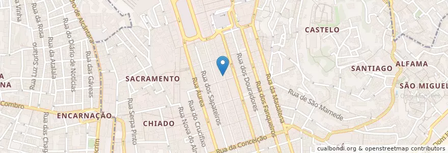 Mapa de ubicacion de El Carpaccio en Portugal, Aire Métropolitaine De Lisbonne, Lisbonne, Grande Lisboa, Lisbonne, Santa Maria Maior.